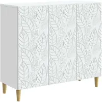 vidaXL - Dressoir - Wit - 89 - x - 34,5 - x - 80 - cm - Bewerkt - hout