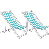 Beliani ANZIO/AVELLINO - Set van 2 hoezen - Geometrisch/Blauw - Polyester