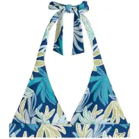 Marc O'Polo Bikinitop ' Bohemian Leaf ' donkerblauw / lichtgroen