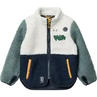 Liewood Fleece jas 'Nolan' navy / groen / smaragd / wit