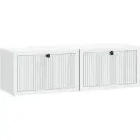 vidaXL Wandmontage TV-kast Wit 98 x 31 x 30 cm Bewerkt hout