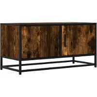 vidaXL Tv-meubel 80x34,5x40cm bewerkt hout metaal gerookt eikenkleurig