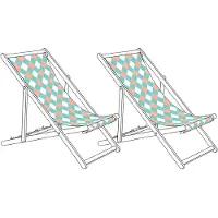 Beliani ANZIO/AVELLINO - Set van 2 hoezen - Geometrisch/Groen - Polyester