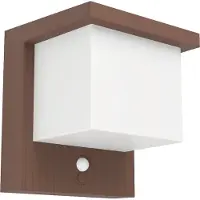 Eglo Frigento Solar Wandlamp Buiten - Sensor - Oplaadbaar - 15 cm - Roestbruin/Melkkleurig