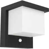 Eglo LED-wandlamp op zonne-energie Frigento, zwart, hoogte 15 cm, sensor Frigento, zwart, Aluminium, Modern, Wandlamp buiten