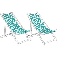Beliani ANZIO/AVELLINO - Set van 2 hoezen - Abstract/Turquoise - Polyester