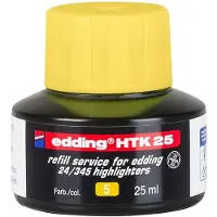 Edding HTK 25 navulinkt voor highlighter e-24/e-345 - geel - 25 ml - met capillairsysteem, ideaal voor het schoon en ongecompliceerd navullen van highlighters e-345 en e-24