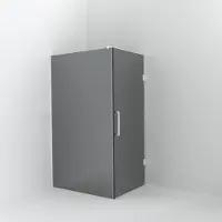 Balmani Modular inloopdouche met deur: 120 x 200 cm met deur 90 cm, Reflex spiegelglas met coating, Mat witte profielen
