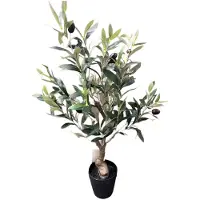 Merkloos Deco Olijfboom 60cm In Pot Groen groen Kunststof Kunstplant