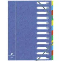 Exacompta 6x Sorteermap HARMONIKA met uitrekbare rug en uitgesneden vensters - 12 indelingen - Blauw - 55122E