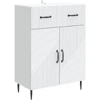 vidaXL - Dressoir - Wit - 66 - x - 34,5 - x - 89,5 - cm - Bewerkt - hout