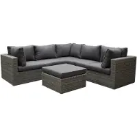 AVH-Collectie Rio hoek loungeset 6 delig antraciet wicker