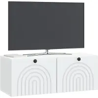 vidaXL Wandmontage TV-kast Wit 78,5 x 31 x 30 cm Bewerkt hout