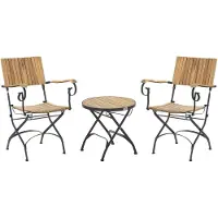 Beliani LASCARI - Bistroset - Lichtbruin - Acaciahout