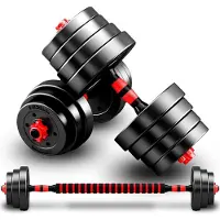 TIM. TIM Verstelbare Dumbells - Verstelbare Dumbbells - Dumbell Set - Verstelbare Dumbell - Rood/Zwart - 13cm x 6cm x 6cm