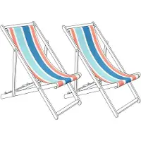 Beliani ANZIO/AVELLINO - Set van 2 hoezen - Rood/Blauw/Wit - Polyester