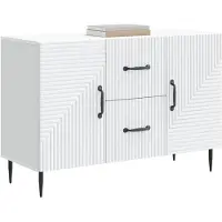 vidaXL - Dressoir - Wit - 89 - x - 34,5 - x - 60 - cm - Bewerkt - hout