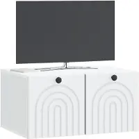 vidaXL Wandmontage TV-kast Wit 59,5 x 41 x 30 cm Bewerkt hout