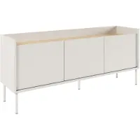 Selsey Tovi - Tv-meubel met 3 deuren, 140 cm, Wit / Eikenhoutlook