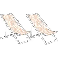 Beliani ANZIO/AVELLINO - Set van 2 hoezen - Bladpatroon/Beige - Polyester