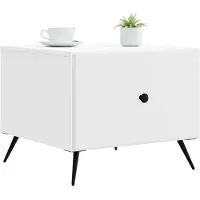 vidaXL Salontafel met lade Wit 49 x 50 x 40 cm Bewerkt hout