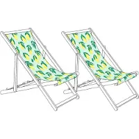 Beliani ANZIO/AVELLINO - Set van 2 hoezen - Citroen/Meerkleurig - Polyester