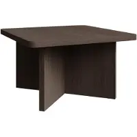 Selsey Qubeo – Salontafel 60 cm, vierkant met kruisframe, essenlook bruin
