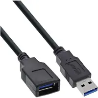 Cablexpert USB naar USB (volledig bedekt) verlengkabel - USB3.0 - tot 2A / zwart - 3 meter