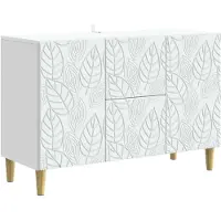 vidaXL - Dressoir - Wit - 89 - x - 34,5 - x - 60 - cm - Bewerkt - hout