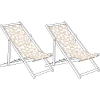 Beliani ANZIO/AVELLINO - Set van 2 hoezen - Abstract/Beige - Polyester