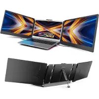 TIM. TIM Professionele Portable Monitor Pro 2024 - Full HD - 13” / 17,3” Tri-Screen - Inclusief Beschermhoes en Kabels - Krachtige Laptop Scherm Uitbreider - Zwart - 36cm x 21cm x 4cm