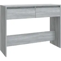 vidaXL Wandtafel 100x35x76,5 cm bewerkt hout grijs sonoma eikenkleurig