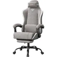 Songmics Ergonomische gamingstoel met vering en voetensteun, Duifgrijs