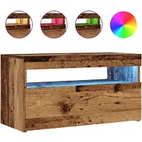 vidaXL Tv-meubel met LED 75x35x40 cm bewerkt hout oud hout