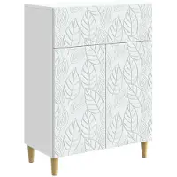 vidaXL - Dressoir - Wit - 66 - x - 34,5 - x - 90 - cm - Bewerkt - hout