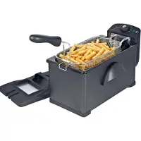 Media Evolution COOK-IT Frituurpan 3L - 2000W Krachtige Friteuse - Instelbare Temperatuur 115-190°C - RVS Mand - Snel Knapperige Friet & Snacks