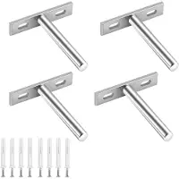 Snq Verborgen Draagconstructie voor Drijvende Plank - 4 Stuks - Zwaar Belastbare Onzichtbare Steunen voor Muurmontage - Geschikt voor Houten Drijvende Planken - 7,6 cm - Inclusief Montage Schroeven