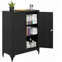Songmics Stalen opbergkast, Zwart / 80B cm