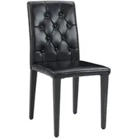 STILVORA Eetkamerstoel 4 Stuks 89 Cm - Comfortabele Zitting Met Ruitstiksel - Anti Kras Vloerglijders - Metaal En Kunstleer - Zwart