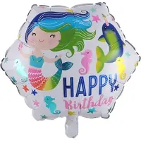 Folat Folieballon happy birthday zeemermin 45 cm