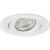 Mundotec LED inbouwspot, inbouwschijnwerper, 5W, rond, IP40, kantelbaar, diameter 7,0 cm, wit, warmwit