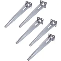 Baumarktplus 5x grondinrijhuls voor Ø 40 mm grondinrijhuls 50 cm lengte afrasteringspaal verzinkt bevestiging 100x100 mm