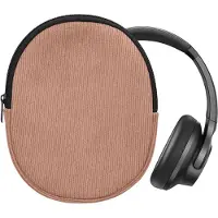 Kwmobile headset case geschikt voor Anker Soundcore Q20i hoes - 21 x 17 cm - Koptelefoon cover met rits - Neopreen en ribfluweel - In oudroze