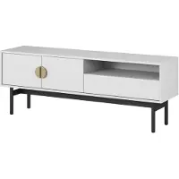 Selsey Stoon II – TV-meubel met 1 lade en 1 open vak - Wit - 154 cm
