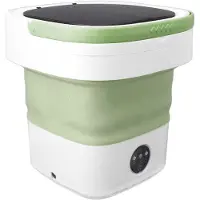 TIM. TIM Camping Wasmachine - Mini Wasmachine - Wasmachines - Opvouwbare Kleine Wasmachine en Droger - 7,5L - met Afvoer - Groen - 30cm x 30cm x 33cm