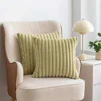 OKWISH Kussenslopen – Sierkussensloop Set Van 2 Met Fluweelstof, Luxe Kussenslopen Met Rits Voor Woonkamer En Bed – 50x50 Cm – Fluweelstof – Groen
