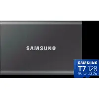 Samsung T7 Portable SSD 2TB Grijs + MicroSDXC T7 128GB 170MB/s