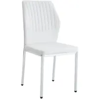 STILVORA Eetkamerstoel 4-Delige Set 93 Cm - Comfortabele Zitting Met Ribdesign - Voor Eetkamer En Woonkamer - Metaal En Pu Leer - Wit Zilver