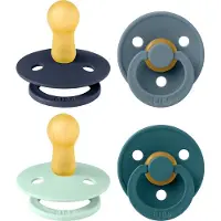 BIBS Colour speen verpakking 4 stuks, BPA-vrije fopspeen, Ronde speen. Natuurlijk rubberlatex, Gemaakt in Denemarken. 6-18 maanden (Verpakking 4 stuks), Baby Boy Colours