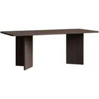 Selsey Qubeo – Eettafel 204×90 cm, rechthoekig met afgeronde hoeken en paneelpoten, houtlook essen bruin